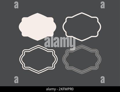 Hochzeitsrahmen. Mailbox Monogram Basic Shape, Monogram Frame leerer Frame Label Vektorvorlage. Stock Vektor