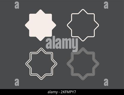 Hochzeitsrahmen. Mailbox Monogram Basic Shape, Monogram Frame leerer Frame Label Vektorvorlage. Stock Vektor