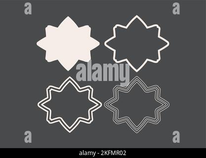 Hochzeitsrahmen. Mailbox Monogram Basic Shape, Monogram Frame leerer Frame Label Vektorvorlage. Stock Vektor
