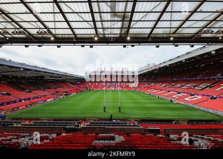 Manchester, Großbritannien. 19.. November 2022. Allgemeiner Blick in Old Trafford vor dem Finale der Rugby League-Weltmeisterschaft der Frauen Australien gegen Neuseeland im Old Trafford, Manchester, Großbritannien, 19.. November 2022 (Foto von Mark Cosgrove/News Images) in Manchester, Großbritannien am 11/19/2022. (Foto von Mark Cosgrove/News Images/Sipa USA) Quelle: SIPA USA/Alamy Live News Stockfoto