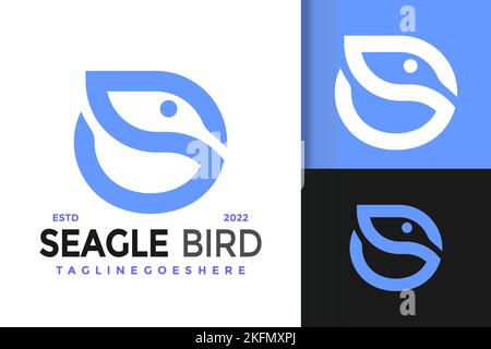 Ein Buchstabe „S Bird Eagle“ Logo Markenidentität auf weißem Hintergrund Stock Vektor
