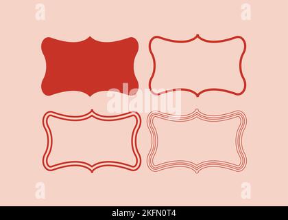 Hochzeitsrahmen. Mailbox Monogram Basic Shape, Monogram Frame leerer Frame Label Vektorvorlage. Stock Vektor