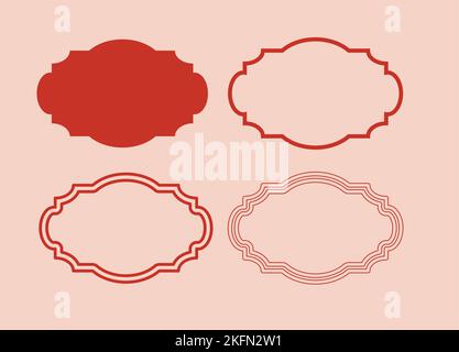Hochzeitsrahmen. Mailbox Monogram Basic Shape, Monogram Frame leerer Frame Label Vektorvorlage. Stock Vektor