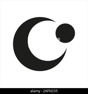 Handgezeichnete schwarze Himmelsphasen isoliert auf weißem Hintergrund. Vektor des Mondsymbols. Mond ein Sternsymbol. Logo-Abbildung auf weißem Hintergrund. Flach Stock Vektor