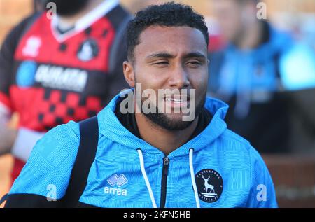 Wes McDonald von Hartlepool United während des Spiels der Sky Bet League 2 zwischen Barrow und Hartlepool United in der Holker Street, Barrow-in-Furness am Samstag, 19.. November 2022. (Kredit: Michael Driver | MI Nachrichten) Kredit: MI Nachrichten & Sport /Alamy Live Nachrichten Stockfoto