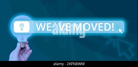 Begrifflicher Titel Wir haben uns bewegt. Ein Wort für ein Leben von einem anderen Ort, von demselben oder einem anderen Land Stockfoto