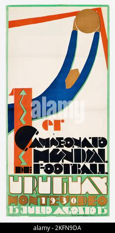 Guillermo Laborde (1886-1940) 1er CAMPEONATO MUNDIAL DE FUSSBALL, WM-Poster URUGUAY 1930 FIFA Fußball-Weltmeisterschaft Stockfoto