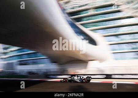 Yas Marina Circuit, ABU DHABI, 19/11/2022, 22 TSUNODA Yuki (jap), Scuderia AlphaTauri AT03, Aktion während des Formel 1 Etihad Airways Abu Dhabi Grand Prix 2022, 22. Lauf der FIA Formel 1 Weltmeisterschaft 2022 vom 18. Bis 20. November 2022 auf dem Yas Marina Circuit, in Yas Island, Abu Dhabi - Foto Antonin Vincent / DPPI Stockfoto