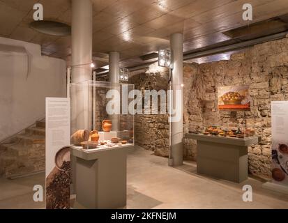 Trento: Archäologische Stätte - unter dem historischen Zentrum von Trient befindet sich die antike römische Stadt Tridentum - Trentino Alto Adige, Italien Stockfoto