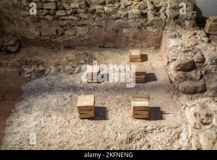 Trento: Archäologische Stätte - unter dem historischen Zentrum von Trient befindet sich die antike römische Stadt Tridentum - Trentino Alto Adige, Italien Stockfoto