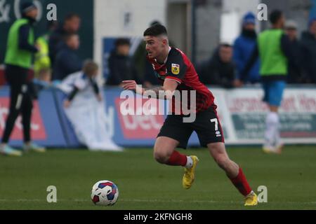 Jake Hastie von Hartlepool United während des Spiels der Sky Bet League 2 zwischen Barrow und Hartlepool United in der Holker Street, Barrow-in-Furness am Samstag, 19.. November 2022. (Kredit: Michael Driver | MI Nachrichten) Kredit: MI Nachrichten & Sport /Alamy Live Nachrichten Stockfoto