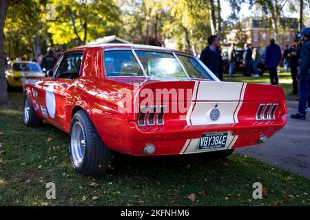 1967 Ford Mustang GT „VBY 384E“ auf der Oktober-Scramble im Bicester Heritage Centre am 9.. Oktober 2022 Stockfoto