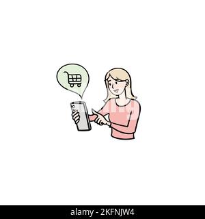 Online-Shopping und -Lieferung. Online bestellen, Bestellungen versenden, beste Preise.Lagerbestandsdarstellung. Stock Vektor
