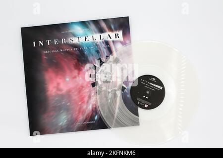 Interstellar Original Motion Picture Soundtrack ist das von Hans Zimmer unter der Regie von Christopher Nolan komponierte Album. Vinyl Album Cover. Stockfoto