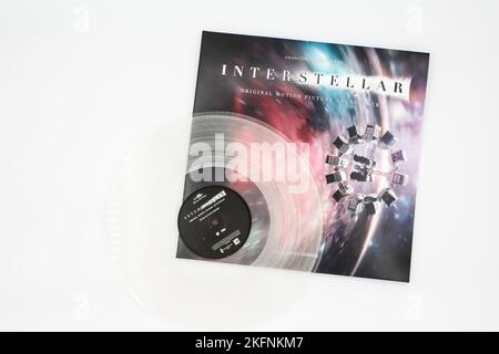 Interstellar Original Motion Picture Soundtrack ist das von Hans Zimmer unter der Regie von Christopher Nolan komponierte Album. Vinyl Album Cover. Stockfoto