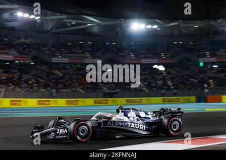 Yas Marina Circuit, ABU DHABI, 19/11/2022, 22 TSUNODA Yuki (jap), Scuderia AlphaTauri AT03, Aktion während des Formel 1 Etihad Airways Abu Dhabi Grand Prix 2022, 22. Lauf der FIA Formel 1 Weltmeisterschaft 2022 vom 18. Bis 20. November 2022 auf dem Yas Marina Circuit, in Yas Island, Abu Dhabi - Foto Florent Gooden / DPPI Stockfoto