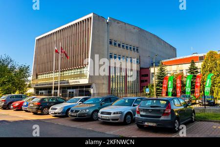 Warschau, Polen - 10. Juni 2022: Konzertsaal des Polnischen Rundfunks Studio Koncertowe Polskiego Radia von Witold Lutoslawski im Bezirk Mokotow Stockfoto