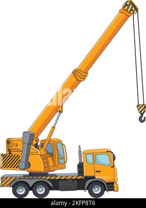 Vektor-Illustration von Kran Fahrzeug Karikatur Stock Vektor