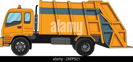 Recycling LKW Cartoon Vektor Illustration Stock Vektor