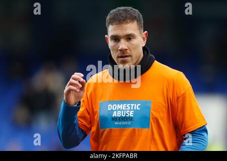 Birkenhead, Großbritannien. 19.. November 2022. Kieron Morris #7 von Tranmere Rovers vor dem Sky Bet League 2 Spiel Tranmere Rovers gegen AFC Wimbledon im Prenton Park, Birkenhead, Großbritannien, 19.. November 2022 (Foto von Phil Bryan/News Images) in Birkenhead, Großbritannien am 11/19/2022. (Foto von Phil Bryan/News Images/Sipa USA) Quelle: SIPA USA/Alamy Live News Stockfoto