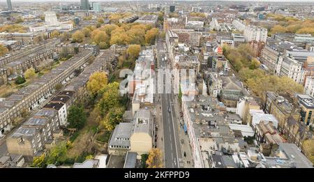 Southampton Row, Holborn Richtung Russell Square, Camden, London Stockfoto