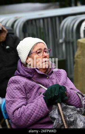 Carmarthen Town Weihnachtsbeleuchtung eingeschaltet Stockfoto