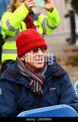 Carmarthen Town Weihnachtsbeleuchtung eingeschaltet Stockfoto