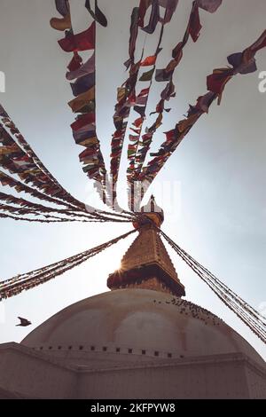 Buddhistischer Schrein von Boudhanath. Kathmandu. Nepal. Stockfoto