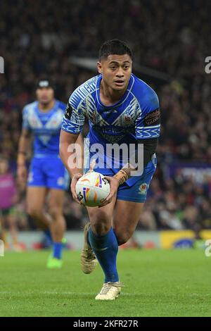 Old Trafford, Manchester, Lancashire, Großbritannien. 19.. November 2022. Rugby League World Cup Final, Australien gegen Samoa; Anthony Milford aus Samoa Credit: Action Plus Sports/Alamy Live News Stockfoto