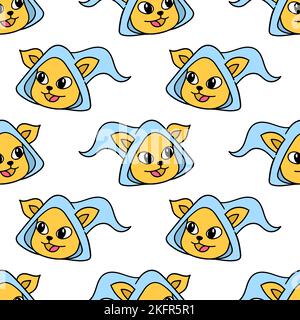 Ein nahtloses Muster süßer Cartoon-Kreaturen Stock Vektor