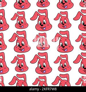 Eine nahtlose Mustervorlage mit roten Hundeköpfen Stock Vektor