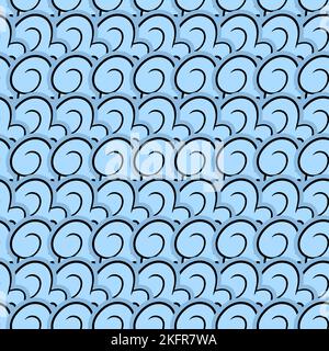 Ein nahtloses Muster-Hintergrunddesign mit blauen Wellen Stock Vektor