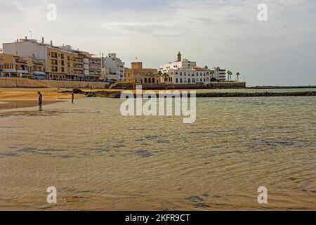 Die Strand von Cruz del Mar in Chipiona Stockfoto