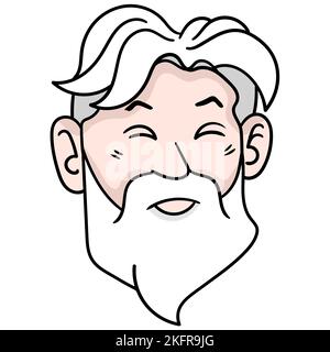 Ein alter Cartoon-Charakter-Vektordesign auf weißem Hintergrund Stock Vektor