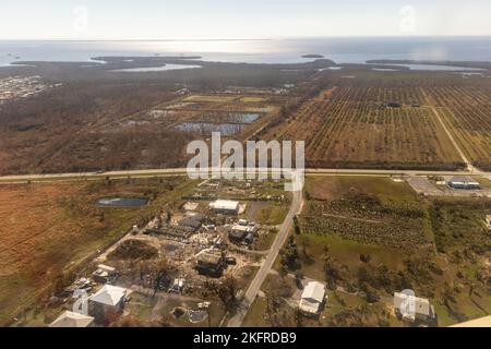 Luftaufnahmen aus der Nähe von Fort Myers, Florida. Stockfoto