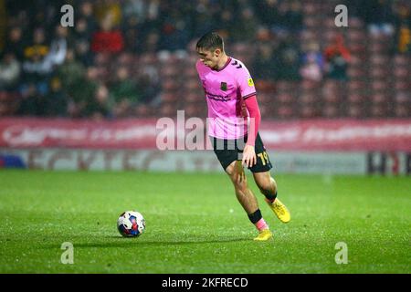 The University of Bradford Stadium, Bradford, England - 19.. November 2022 Kieron Bowie (19) of Northampton Town - während des Spiels Bradford City gegen Northampton Town, Sky Bet League Two, 2022/23, The University of Bradford Stadium, Bradford, England - 19.. November 2022 Credit: Arthur Haigh/WhiteRoseFotos/Alamy Live News Stockfoto