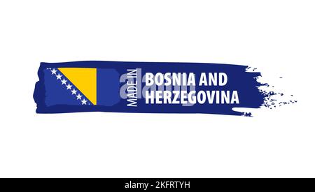 Bosnien und Herzegowina Flagge, Vektor, Abbildung auf einem weißen Hintergrund. Stock Vektor