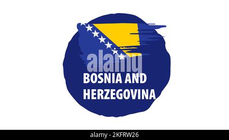 Bosnien und Herzegowina Flagge, Vektor, Abbildung auf einem weißen Hintergrund. Stock Vektor