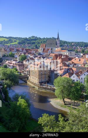 Ansicht der Altstadt, ?eský Krumlov, Jiho?eský kraj, Tschechische Republik, Europa Stockfoto