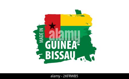 Guinea-Bissau-Flagge, Vektorgrafik auf weißem Hintergrund. Stock Vektor