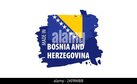 Bosnien und Herzegowina Flagge, Vektor, Abbildung auf einem weißen Hintergrund. Stock Vektor