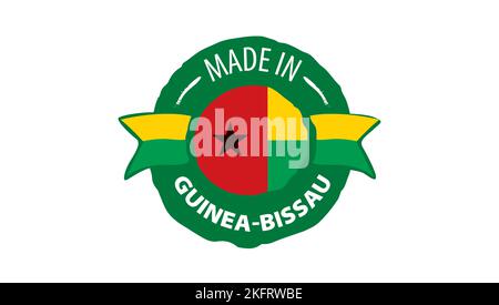 Guinea-Bissau-Flagge, Vektorgrafik auf weißem Hintergrund. Stock Vektor