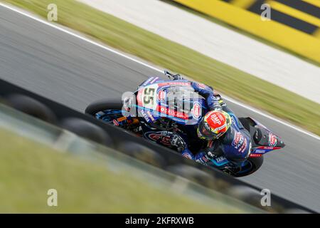 Sonntag, 20. November 2022. FIM Superbike World Championship. Phillip Island, Australien. Rennen 2. Andrea Locatelli, Pata Yamaha WorldSBK Team. Stockfoto