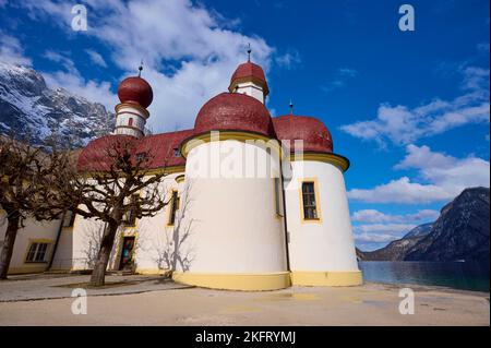 Kloster St. Bartholomä am Königsee, Schönau am Königsee, Nationalpark Berchtesgaden, oberbayern, Bayern, Deutschland, Europa Stockfoto