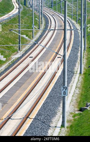 Stuttgarter Eisenbahnprojekt, Ulm, Stuttgart21, Streckenabschnitt bei Dornstadt, Eröffnung am 11. Dezember 2022, Schwäbische Alb, Baden-Württemberg, Deutschland, Europa Stockfoto