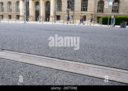 Berliner Mauer 1961-1989, markiert den ehemaligen Verlauf der Berliner Mauer, Berlin, Deutschland, Europa Stockfoto