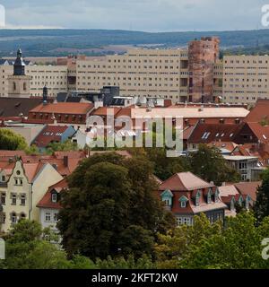 Blick auf die Stadt von Petersberg, Erfurt, Thüringen, Deutschland, Europa Stockfoto