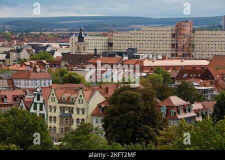 Blick auf die Stadt von Petersberg, Erfurt, Thüringen, Deutschland, Europa Stockfoto