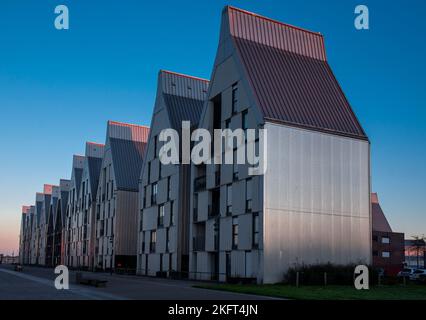 Dünkirchen, Frankreich, 14. 2022. November, Apartmenthäuser in Dünkirchen, Morgen. Stockfoto