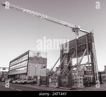 Dünkirchen, Frankreich, November 14. 2022, alte Gebäude werden im Stadtzentrum von Nicodeme restauriert. Stockfoto